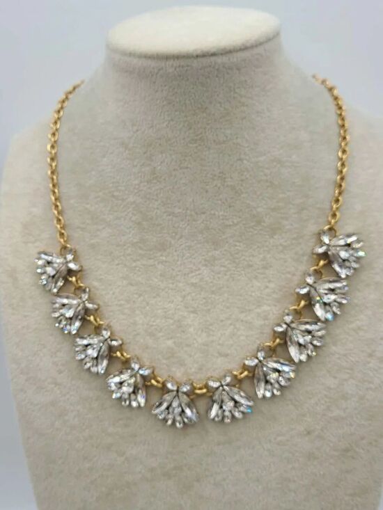 J Crew Jewelry - J Crew Gold Tone Clear Crystal Necklace